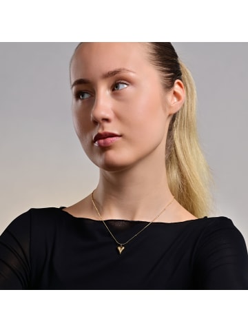 Adeliás Damen Halskette mit Anhänger – Herz aus Edelstahl in gold