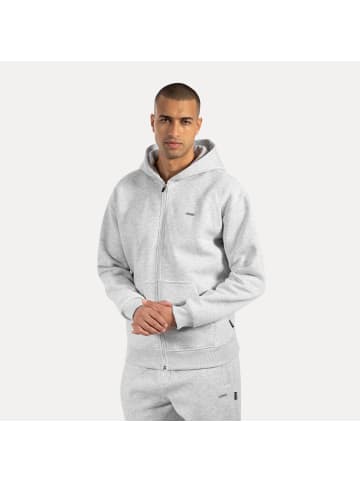SMILODOX Zip Hoodie Ilyas in Grau Melange