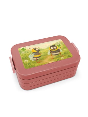 Mr. & Mrs. Panda Bento Lunchbox Hummeln Kleeblatt Design ohne Sp... in Rot Pastell
