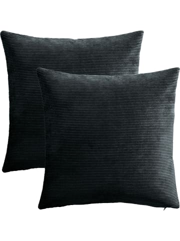 Erwin Müller Cord Kissenhülle 2er-Pack Glasgow in graphit