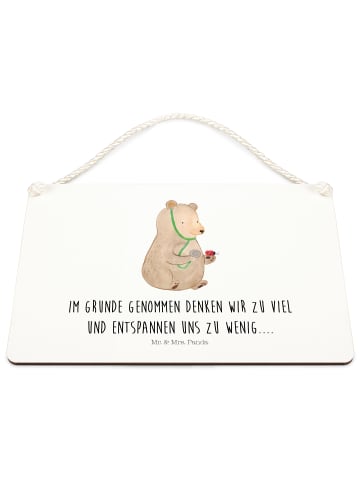 Mr. & Mrs. Panda Schild Bär Arzt mit Spruch in Weiß