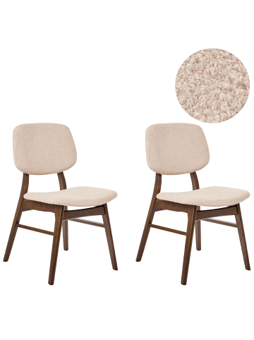 Beliani 2er-Set Esszimmerstuhl ELAINE in Braun/Beige