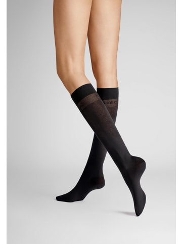 Hudson Kniestrümpfe Relax Light druckfreier Bund in Black