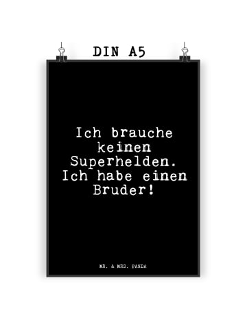 Mr. & Mrs. Panda Bild Ich brauche keinen Superhelden.... mit Spruch in Schwarz