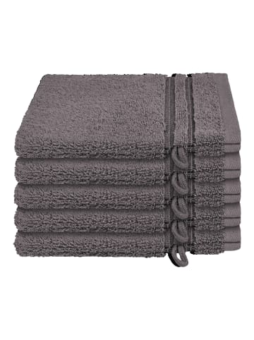 Schiesser Waschhandschuh Milano im 5er Set in Dunkelgrau