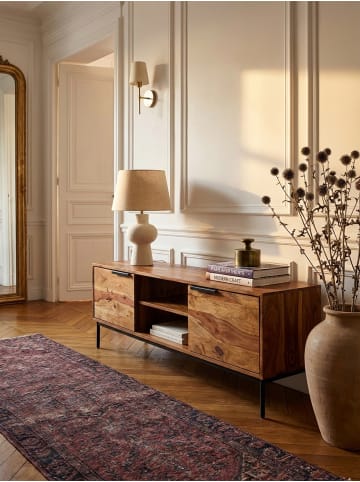 KADIMA DESIGN Lowboard Massivholz 147x51x38 cm TV-Kommode mit zwei Türen,