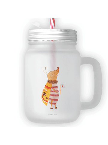 Mr. & Mrs. Panda Trinkglas Mason Jar Nachtfalter Fähnchen ohne S... in Transparent
