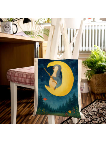 Mr. & Mrs. Panda Stoffbeutel Pinguin Mond Design ohne Spruch in Weiß