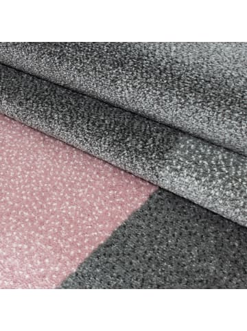 KADIMA DESIGN Teppich Kurzflor Waschbar Karo SOLDA Strapazierfähig OEKO-TEX in Pink