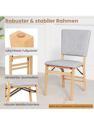 COSTWAY 2er Set Klappstühle Esszimmerstühle in Grau