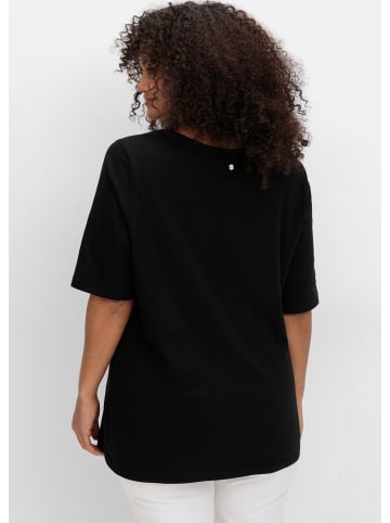 sheego T-Shirt in schwarz