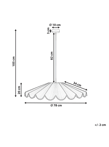 Beliani Pendelleuchten SABOGAL in Naturfarben/Schwarz - (W) 78 x (H) 105 x (L) 78 cm