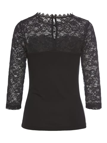 Laura Scott Spitzenshirt in schwarz