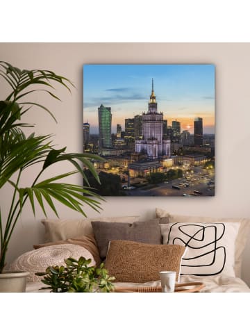 MuchoWow Leinwand Bilder Erleuchtete Stadt