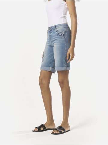 KOROSHI Besticktes Bermuda-Patch in blau