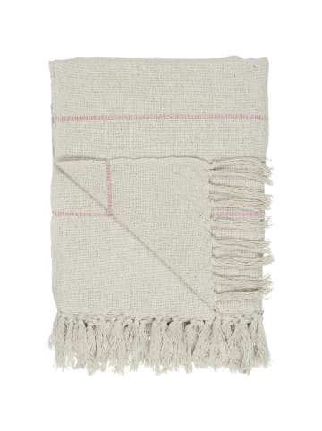 IB Laursen Plaid Creme mit Pink Streifen 130x160