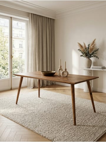 KADIMA DESIGN Massivholz Esstisch im Retro Landhausstil, handgefertigt, Sheesham-Holz