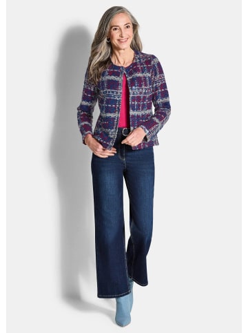 GOLDNER Elegante Jersey-Jacke mit Karomuster in royalblau / bordeaux / gemustert