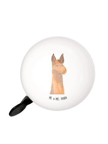 Mr. & Mrs. Panda Fahrrad-Klingel Lamakopf Genervt ohne Spruch in Weiß