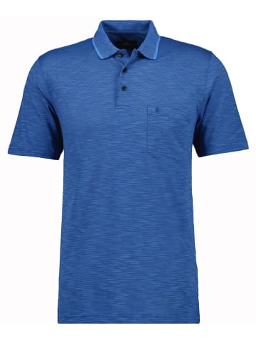 Ragman Softknit-Polo gestreift, Flammdesign in Blau