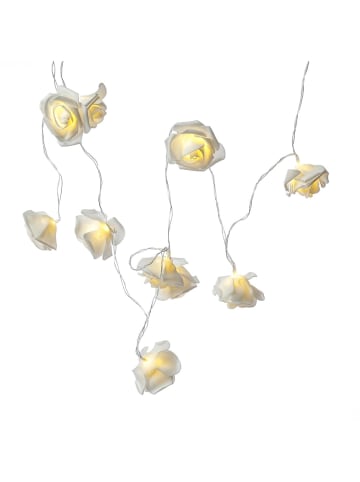 MARELIDA LED Lichterkette Rosen 10 Blumen Batteriebetrieb L: 180cm in weiß