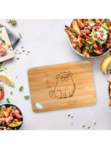 Mr. & Mrs. Panda servierbrettchen Mops ohne Spruch in Braun