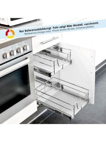 bremermann Teleskopschublade für 50 cm Schrank in Schwarz