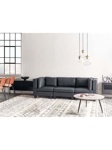 Beliani 3-tlg 3-Sitzer Sofa UNSTAD in Schwarz