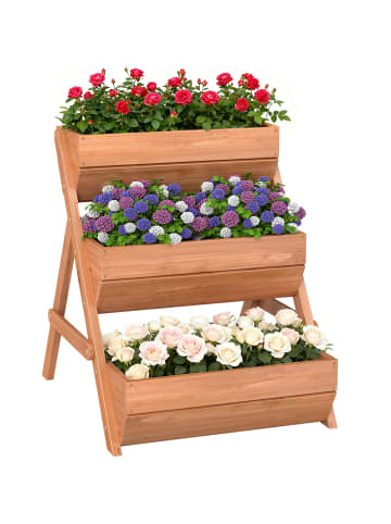 Outsunny Hochbeet in Braun 75L x 65B x 76H cm