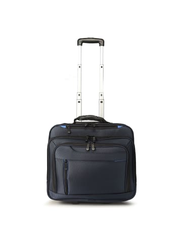 Dermata 2-Rollen Businesstrolley 42  cm Laptopfach in blau
