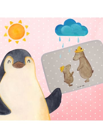 Mr. & Mrs. Panda Badteppich Bären mit Hut ohne Spruch in Grau Pastell