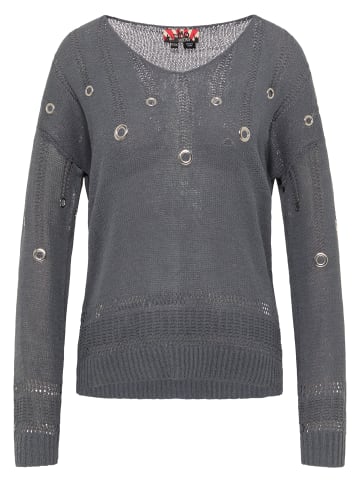 myMo ROCKS Damen Strick Pullover in Anthrazit