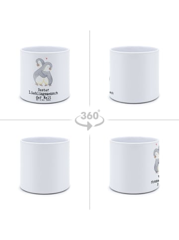 Mr. & Mrs. Panda Pflanztopf Groß Pinguin Bester Lieblingsmensch ... in Weiß