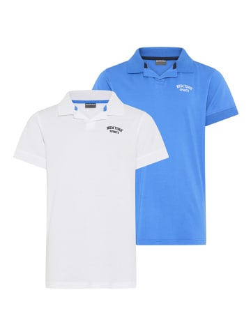 Kidsworld Poloshirt in weiß + blau