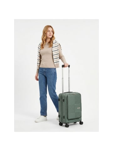 Redolz Essentials 17 2.0 4 Rollen Kabinentrolley 55 cm Laptopfach in grey green
