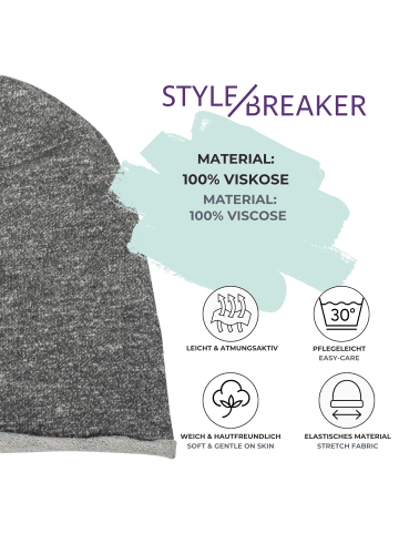 styleBREAKER Beanie Mütze in Hellgrau meliert
