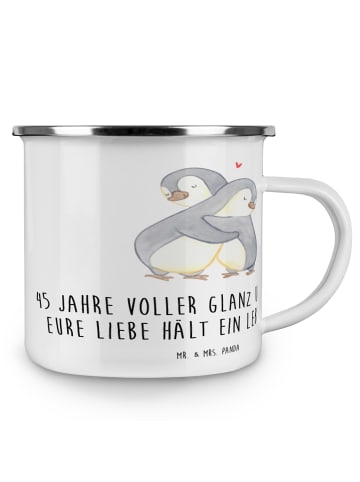 Mr. & Mrs. Panda Emaille Becher 45. Hochzeitstag Messinghochzeit... in Transparent