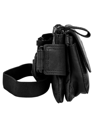 SPIKES & SPARROW Gürteltasche echt Leder in schwarz