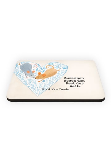 Mr. & Mrs. Panda Magnet Hochzeit Mäuse Herz Design mit Spruch in Weiß