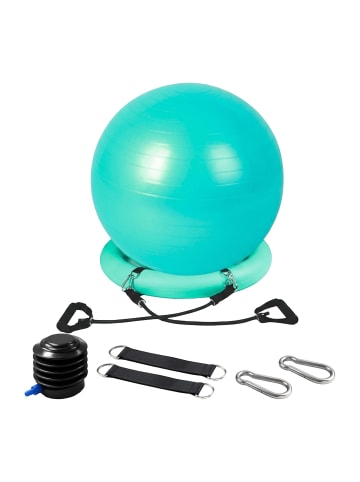 relaxdays Gymnastikball Set in Türkis - Ø 65 cm