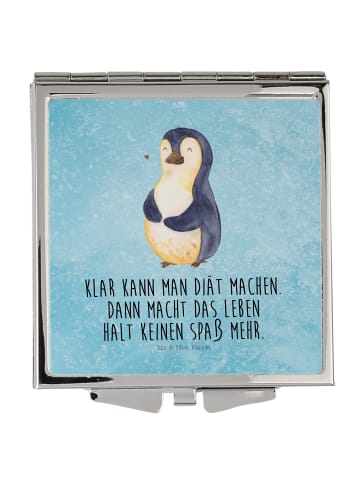 Mr. & Mrs. Panda Taschenspiegel Pinguin Diät mit Spruch in Eisblau