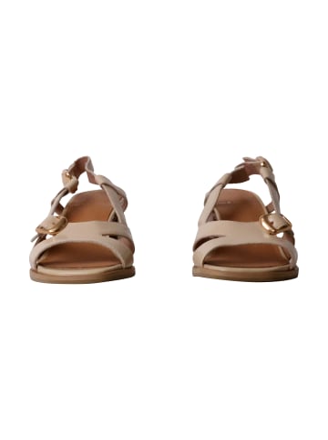 Emilie Karston Hawa-Ledersandalen mit Absatz Beige
