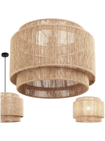 tectake Pendelleuchte im Boho-Stil aus  Jutefaser, 46 x 32 cm