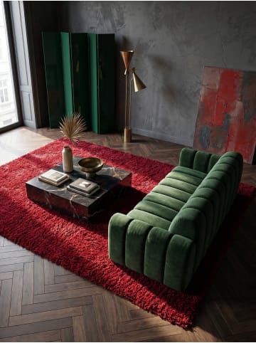 KADIMA DESIGN Teppich Hochflor Shaggy Waschbar Einfarbig RHEIN Strapazierfähig in Rot