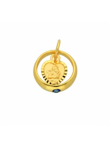 Adeliás Damen 333 Gold Anhänger Taufring mit Safir Ø 10,6 mm in blau