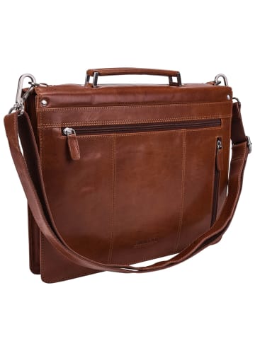 Leonhard Heyden Cambridge Aktentasche Leder 38 cm Laptopfach in cognac