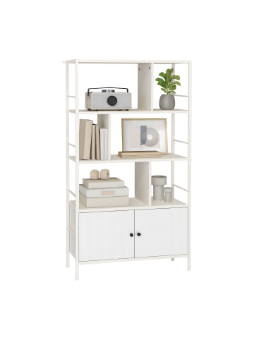 relaxdays Bücherregal in Weiß - (B)74 x (H)154,5 x (T)30 cm