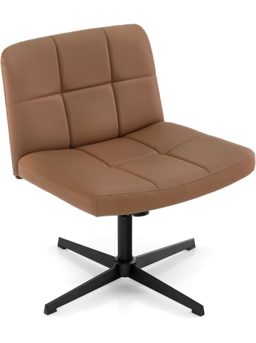 COSTWAY Bürostuhl höhenverstellbar drehbar in Braun