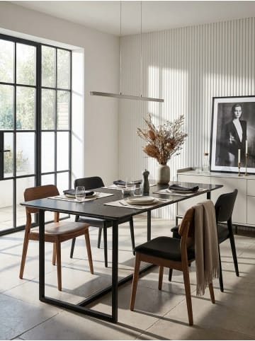 KADIMA DESIGN Esszimmertisch 120x60x76 cm Küchentisch in Marmor-Optik in Schwarz
