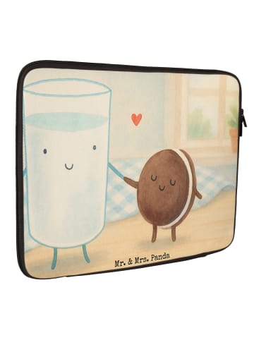 Mr. & Mrs. Panda Laptop Tasche Milch Keks Design ohne Spruch in Weiß